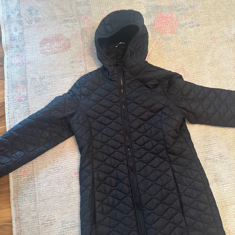 North Face Black Quilted Hooded Jacket